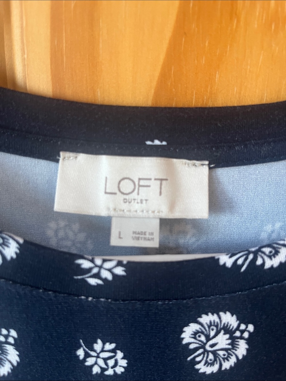 LOFT Navy Floral Sleeveless Shift Dress - Size Large - Picture 2 of 8